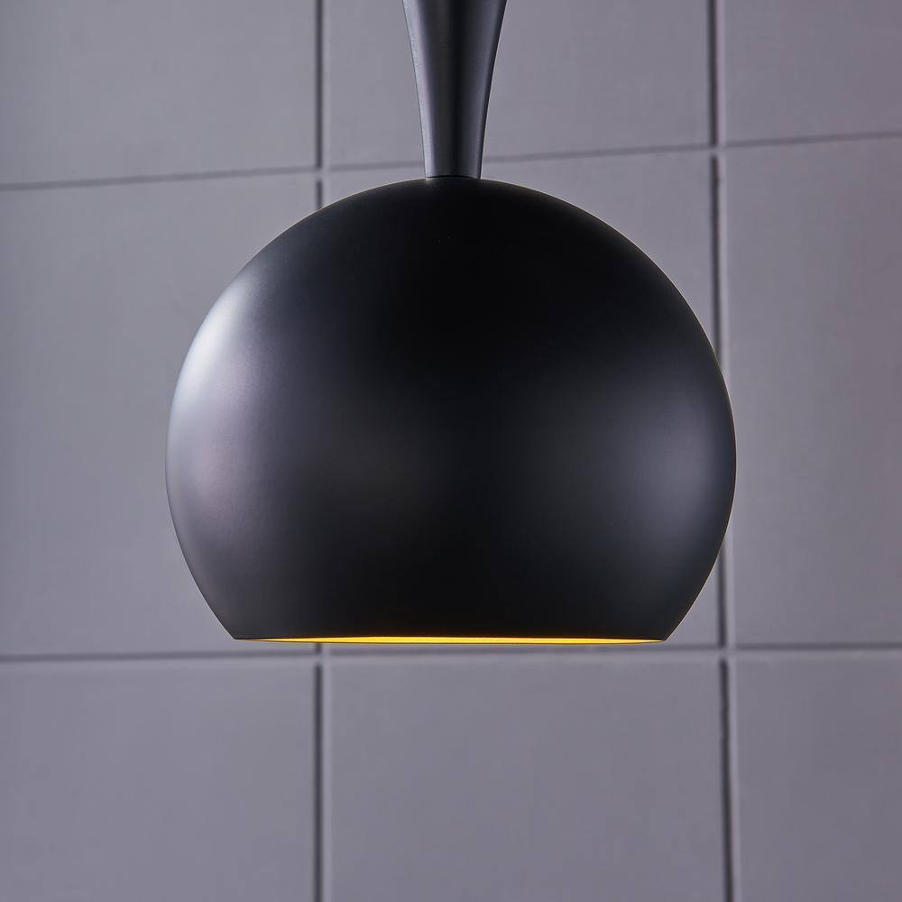 Southern Enterprises Conner Matte Black Midcentury Modern Dome Pendant Lamp