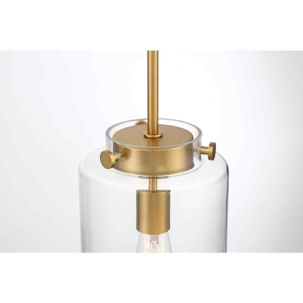 Hampton Bay Mullins 6.75 in. 1-Light Honey Gold Mini Pendant Hanging Light