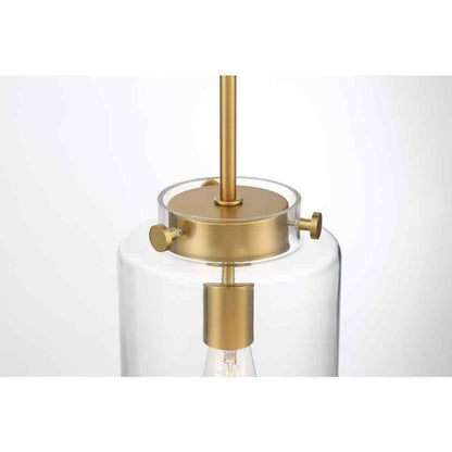 Hampton Bay Mullins 6.75 in. 1-Light Honey Gold Mini Pendant Hanging Light
