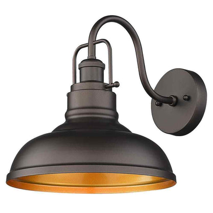 JAZAVA Farmhouse 11 in. Oil Rubbed Bronze Finish Gooseneck Barn Light