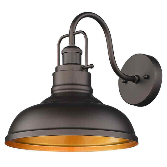 JAZAVA Farmhouse 11 in. Oil Rubbed Bronze Finish Gooseneck Barn Light