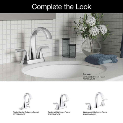 KOHLER Cursiva 4 in. Centerset Double Handle Bathroom Faucet in Polished Chrome