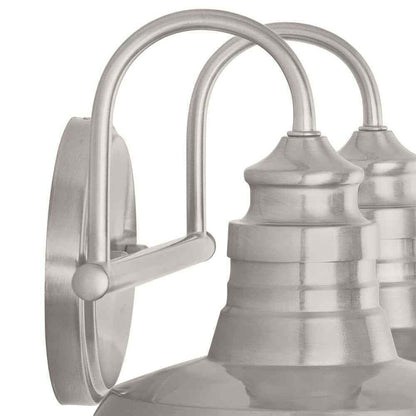 Hampton Bay Elmcroft 18.25 in. 2-Light Brushed Nickel Vanity w/ Metal Shades