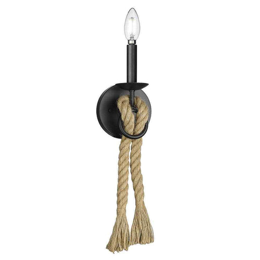 Golden Lighting Marissa 1 Light Wall Sconce with decorative nautical rope.