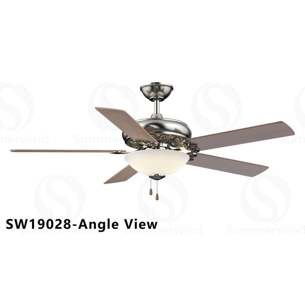Hampton Bay Edelweiss 52 in. Indoor Brushed Nickel Ceiling Fan with Light Kit
