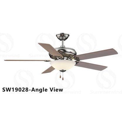 Hampton Bay Edelweiss 52 in. Indoor Brushed Nickel Ceiling Fan with Light Kit