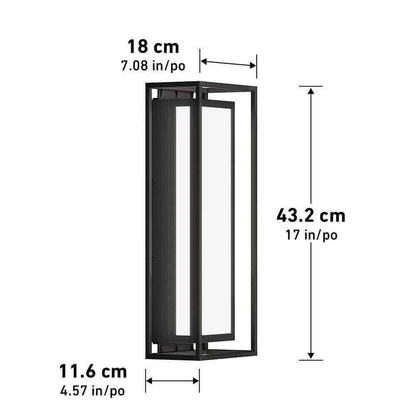 Artika Ghost Black Modern Integrated LED Outdoor Hardwired Light Lantern Sconce