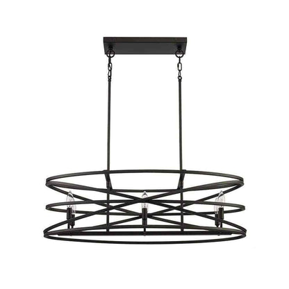Home Decorators Collection Sarolta Sands 6-Light Black Island Hanging Light
