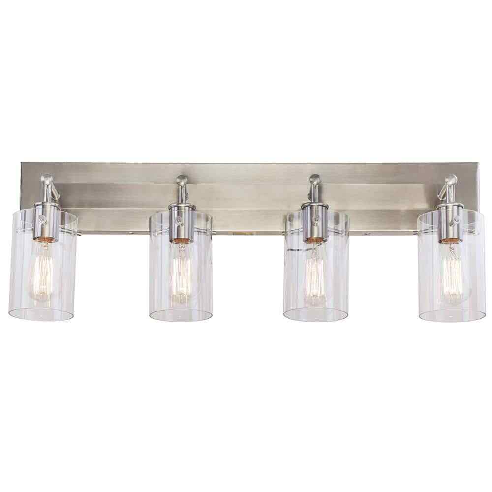 Hampton Bay Regan 29.13 in. 4-Light Brushed Nickel Bathroom Vanity Light
