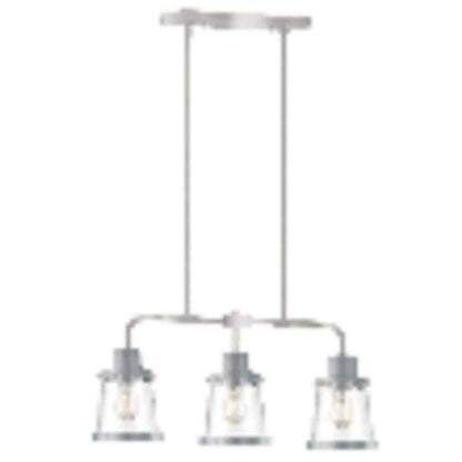 Hampton Bay Rigby 3-Light Brushed Nickel Linear Dining Room Chandelier