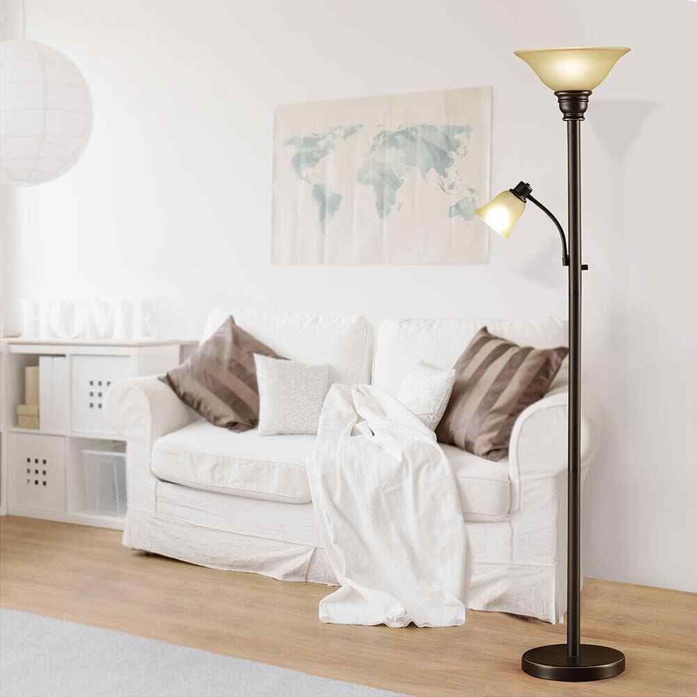 Cresswell 71 in. Oil Rubbed Bronze Torchiere Floor Lamp w/ Reading Light