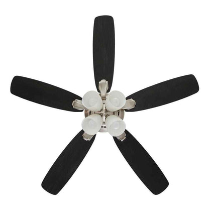 Hampton Bay Hollis 52 in. Indoor LED Brushed Nickel Dry Rated Ceiling Fan