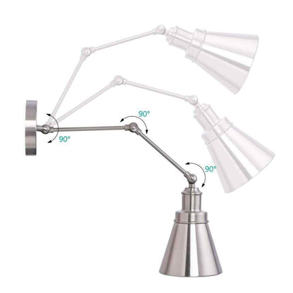 Hampton Bay 1-Light Brushed Nickel Plug-In/Hardwired Swing Arm Wall Lamp