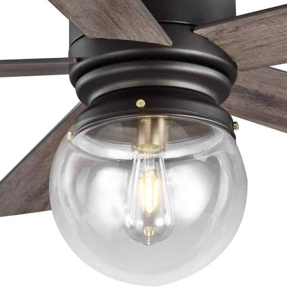Home Decorators Amelia 42 in.97 Indoor Bronze Downrod Ceiling Fan with Light Kit