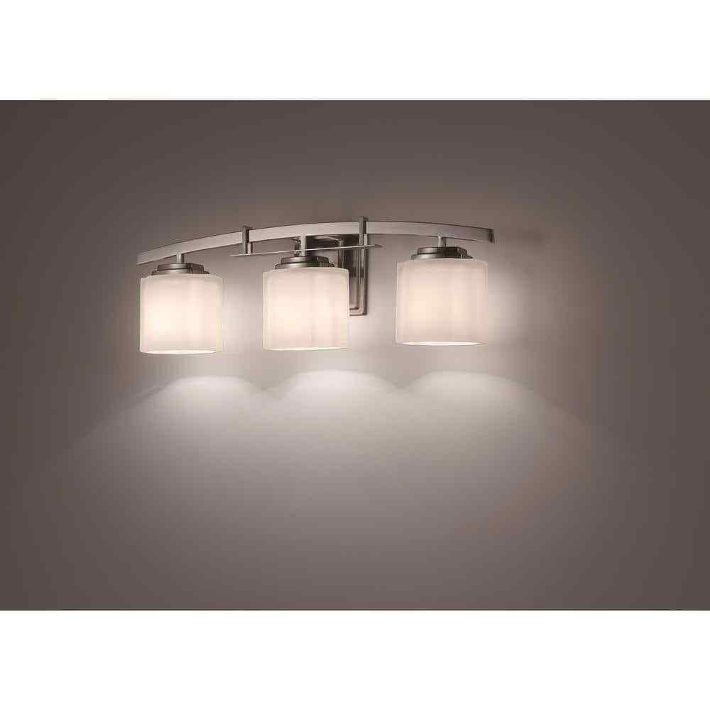 Hampton Bay Architecture 3-Light Brushed Nickel Vanity Light