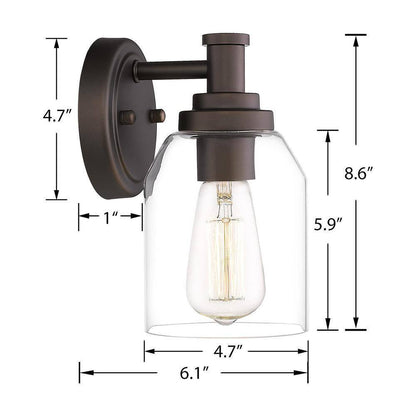 JAZAVA Oil Rubbed Bronze Finish with Clear Shade Vanity Sconces Lights