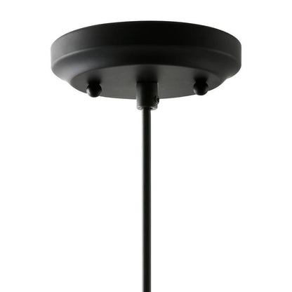 Light Society Faye 1-Light Black Wood/Clear Pendant with Glass Shade