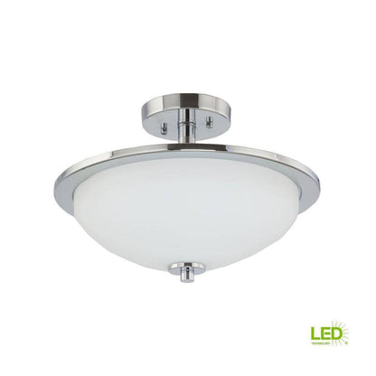 Progress Lighting Replay 1-Light Brushed Nickel LED Semi-Flush Mount Light