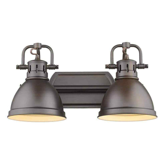 Golden Lighting Duncan 16.5 in. 2-Light Rubbed Bronze Vanity Light