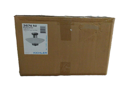 KICHLER Hendrik 15 in. Brushed Nickel Hallway Semi-Flush Mount Ceiling Light