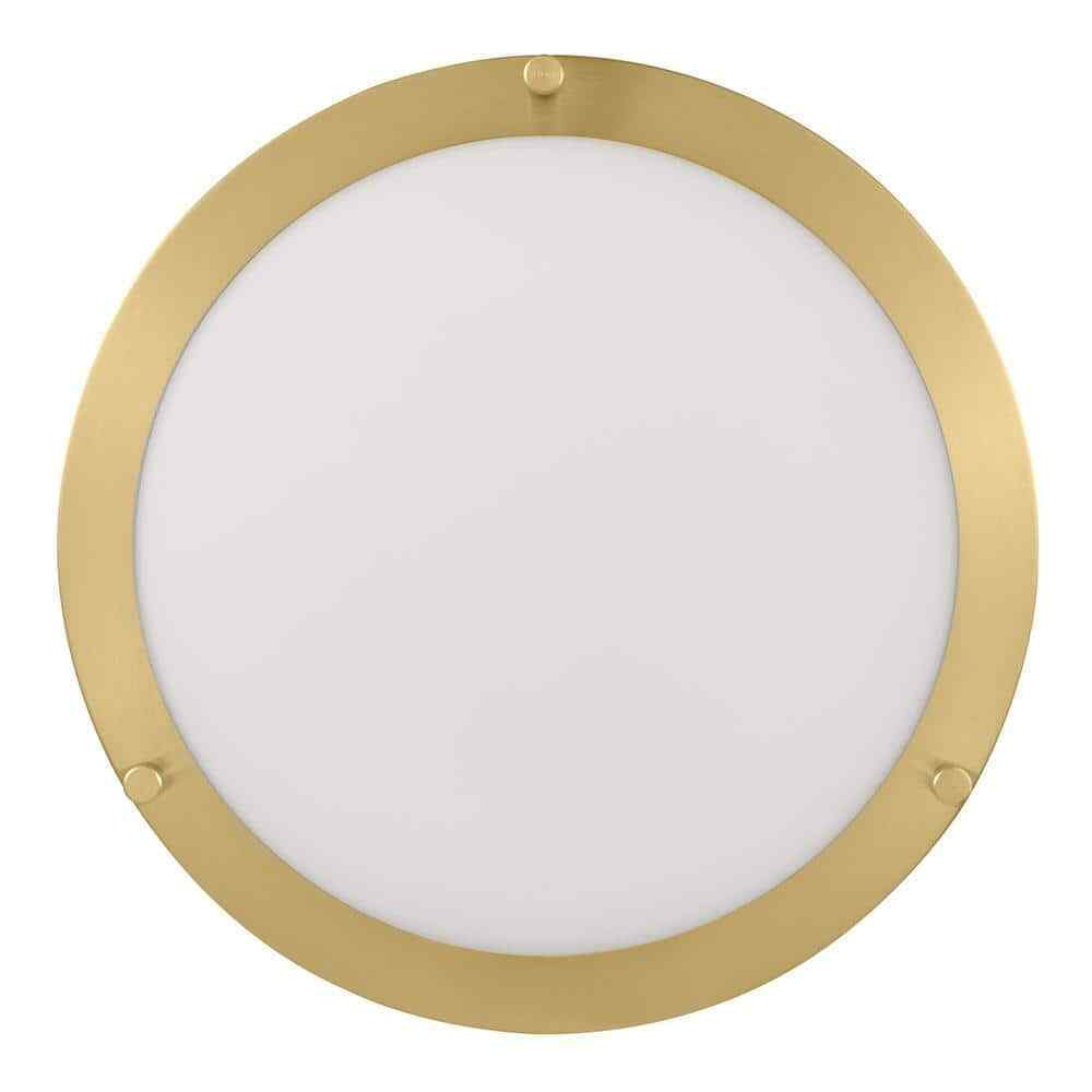 Hampton Bay Flaxmere 12 in. Brushed Gold Dimmable LED Flush Mount Ceiling Light