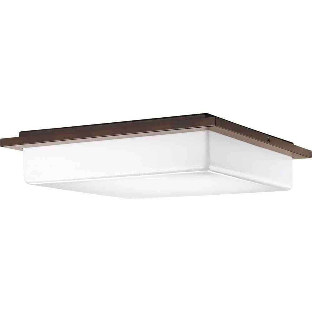 Progress Lighting 18 in. Transit 3-Light Antique Bronze LED Flush Mount