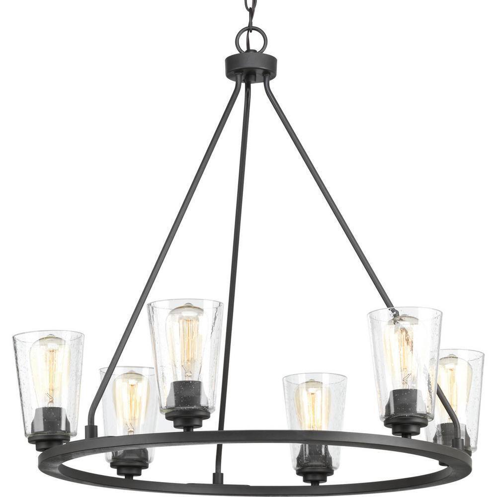 Progress Lighting Debut Collection 28 in. 6-Light Black Graphite Chandelier