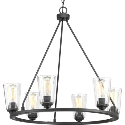Progress Lighting Debut Collection 28 in. 6-Light Black Graphite Chandelier
