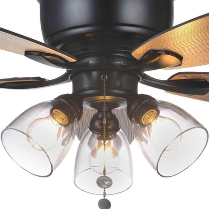 Hampton Bay Stoneridge 52 in. Matte Black Hugger LED Ceiling Fan with Light Kit