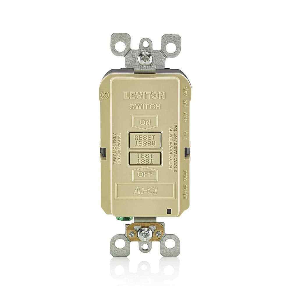 Leviton 20 Amp Arc Fault Circuit Interrupter AFCI Blank Face Outlet Ivory