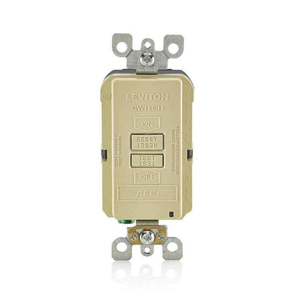 Leviton 20 Amp Arc Fault Circuit Interrupter AFCI Blank Face Outlet Ivory