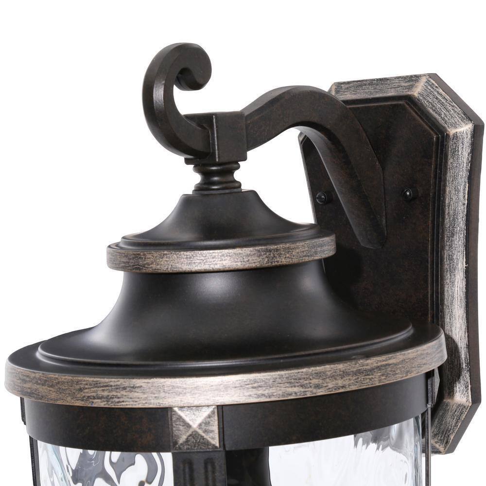 Home Decorators McCarthy 18.5 in. 1-Light Bronze Outdoor Wall Lantern Sconce
