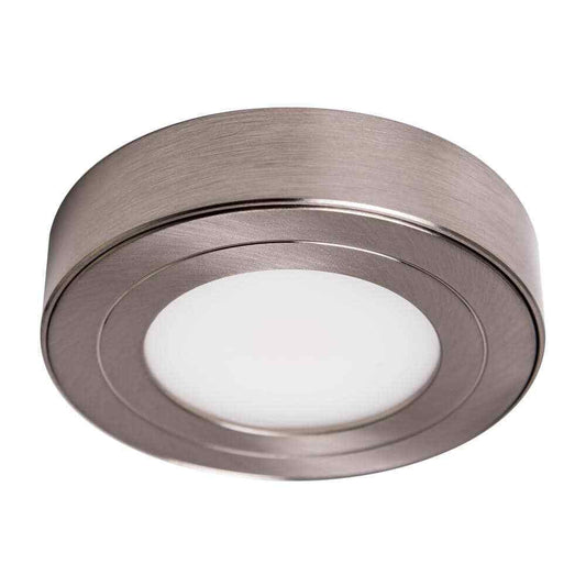 Armacost Lighting PureVue Dimmable Soft White Puck Light Brushed Steel Finish