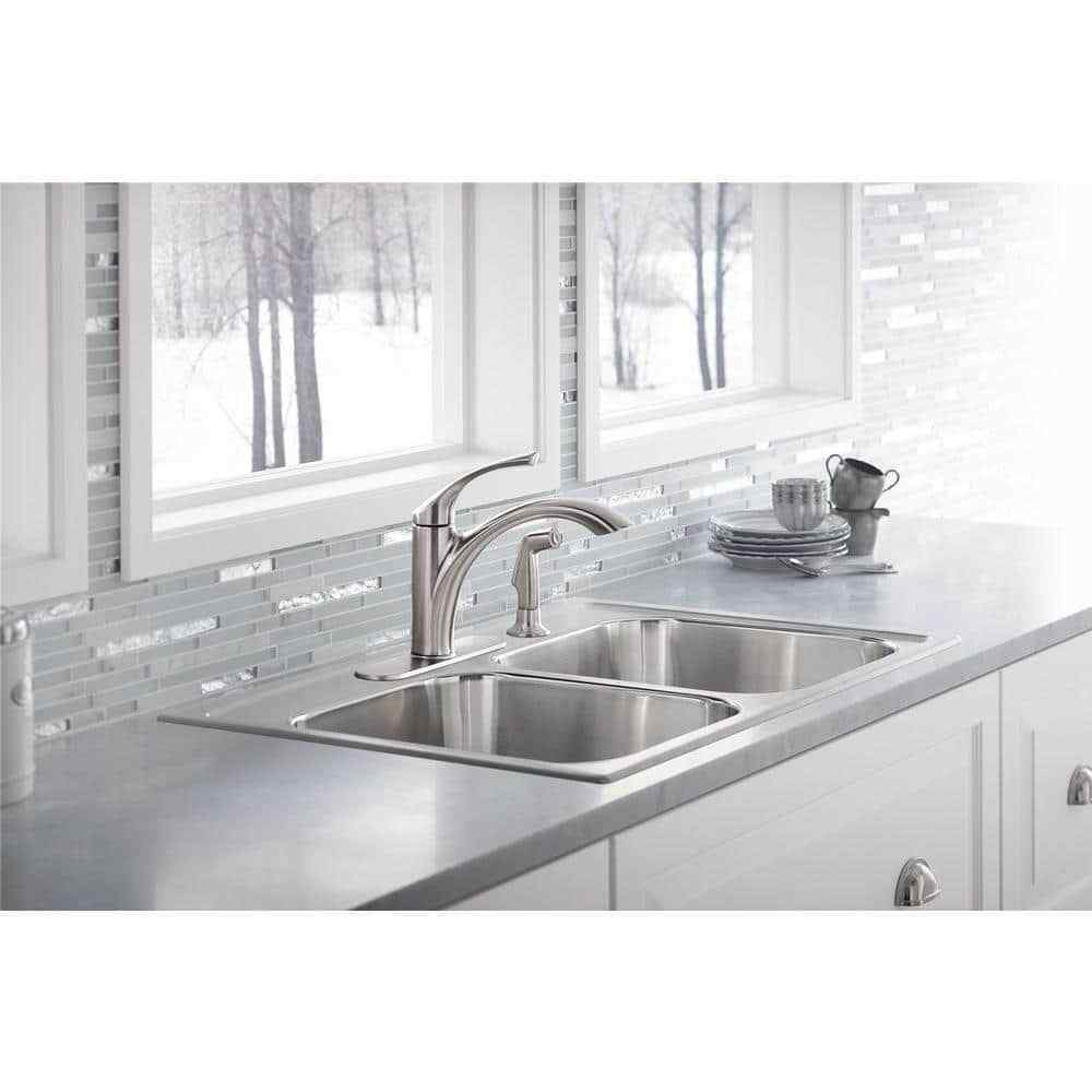 KOHLER Mistos Single-Handle Standard Kitchen Faucet w/ Side Sprayer