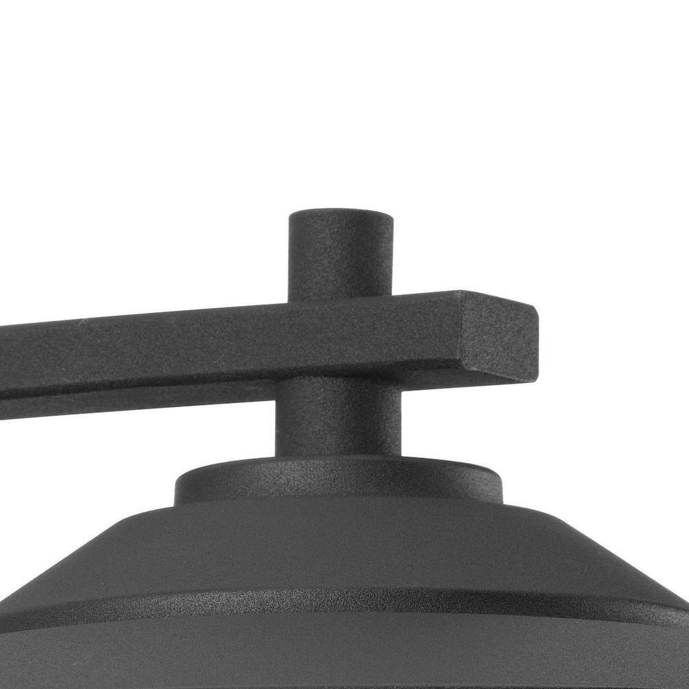 Progress Lighting East Haven LED Textured Black Clear Seeded Glass Lantern Light