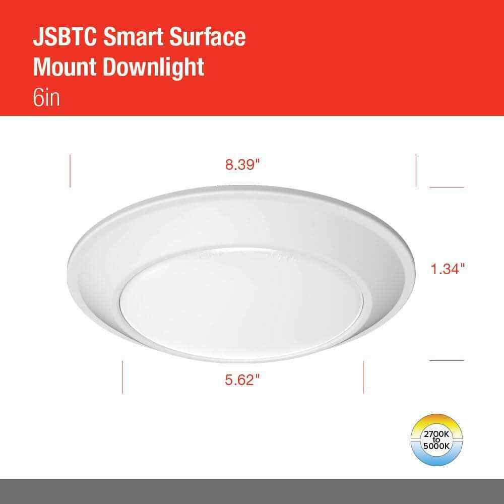 Juno JSBTC 8.39 in. White Tapered 2700K - 5000K Integrated LED Flush Mount Light