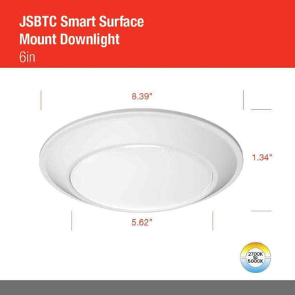 Juno JSBTC 8.39 in. White Tapered 2700K - 5000K Integrated LED Flush Mount Light