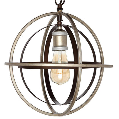 Home Decorators Barton Bay 1-Light Bronze and Champagne Pewter Orb Mini Pendant