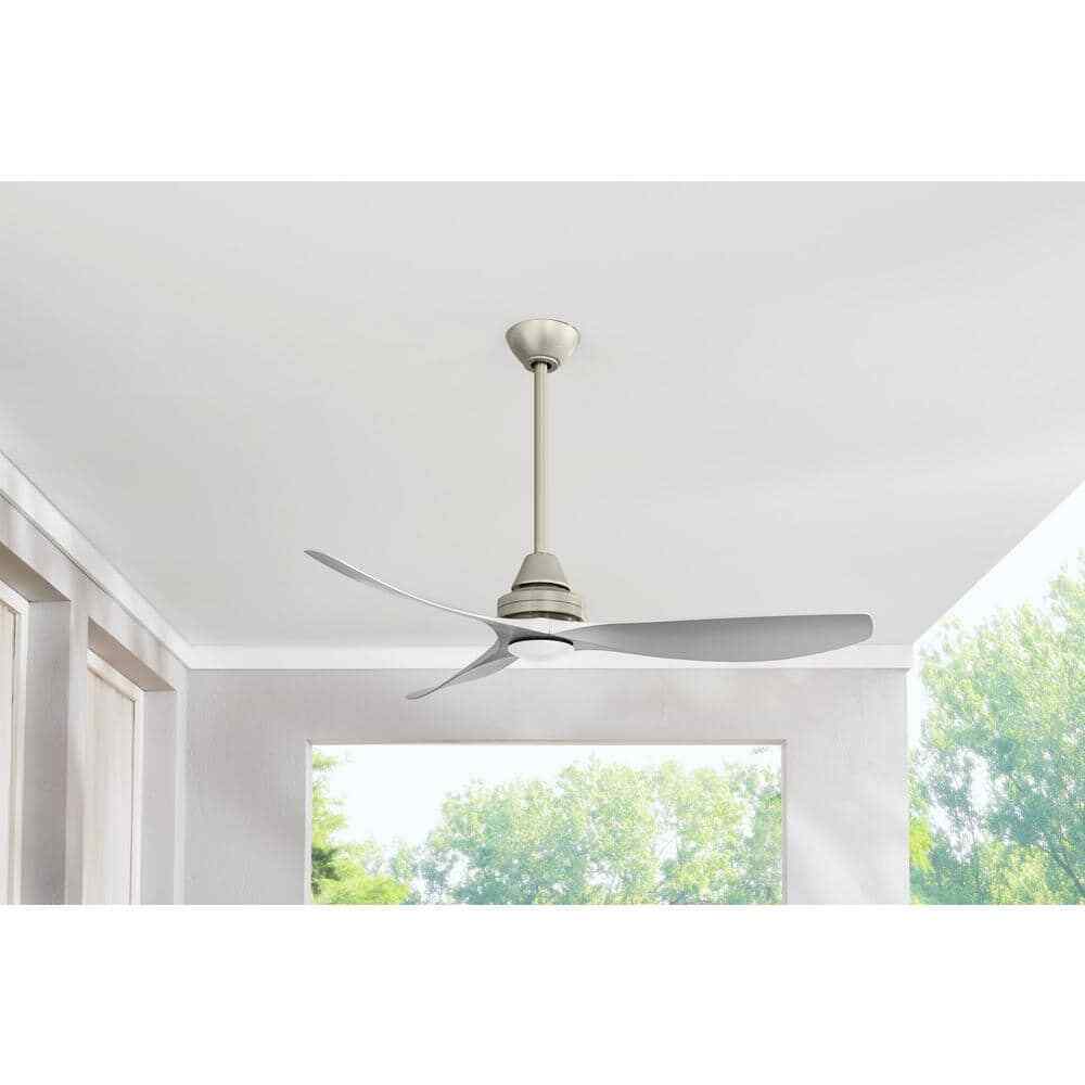 Home Decorators Levanto 52 in. LED Indoor Brushed Nickel Ceiling Fan