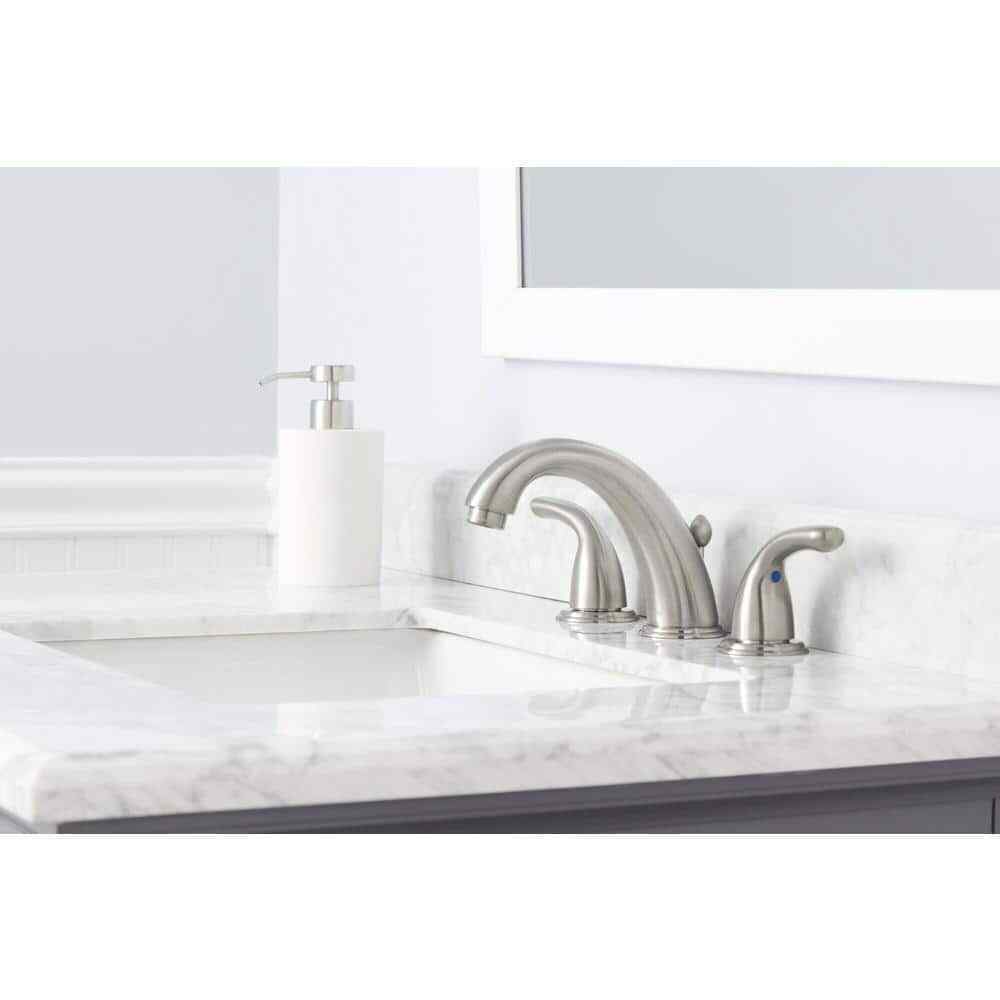 Glacier Bay Builders 8 in. Widespread 2-Handle Bathroom Faucet Brushed Nickel