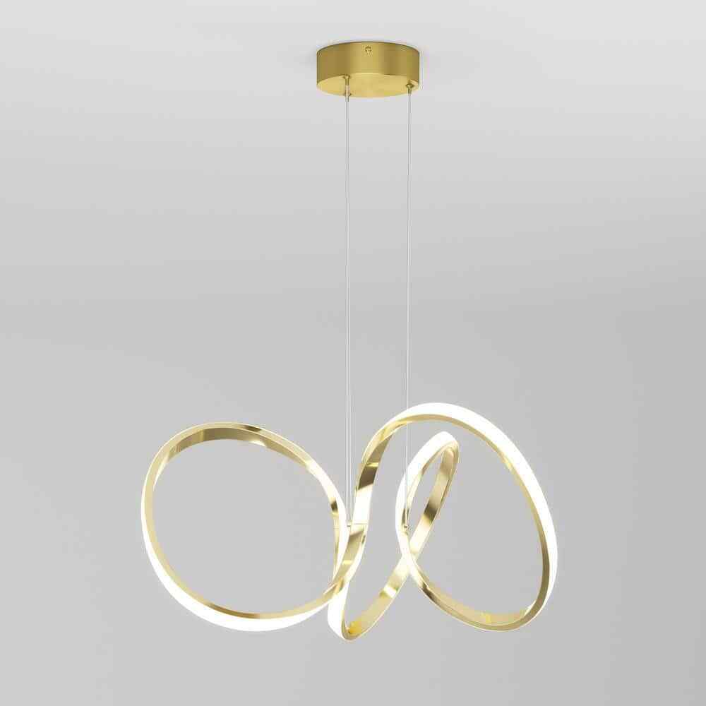 Artika Swirl 30-Watt 1 Light Gold Modern Integrated LED Pendant Light Fixture