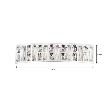 Home Decorators Kristella 24 in. 5-Light Chrome Vanity Light w/ Crystal Shade