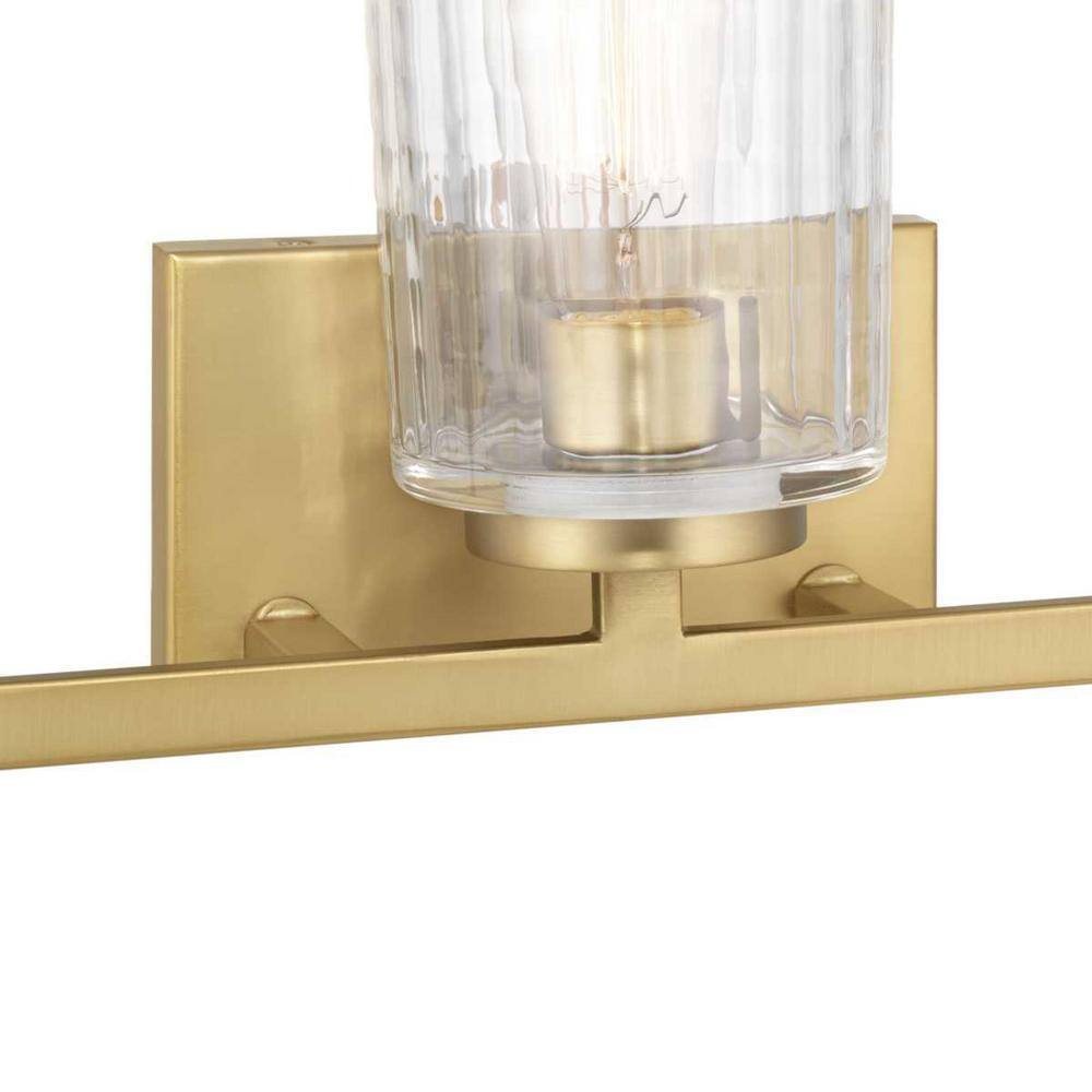 Home Decorators Westlyn 3-Light Brushed Brass Vanity Light w/ Glass Shades