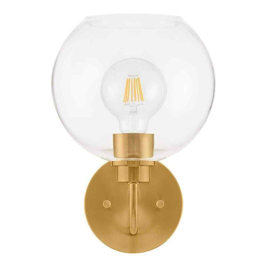 Hampton Bay Vista Heights 8 in. 1-Light Aged Brass Vanity Light Fixture