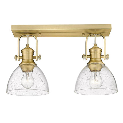 Golden Lighting Hines Brushed Champagne Bronze Seeded Glass Bath Vanity Light