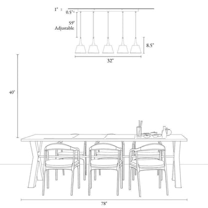 LNC Idaikos Modern 5-Light Black and White Island Chandelier