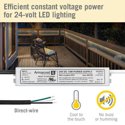 Armacost Lighting 15W Standard Wet Location LED Driver 24-Volt DC Transformer