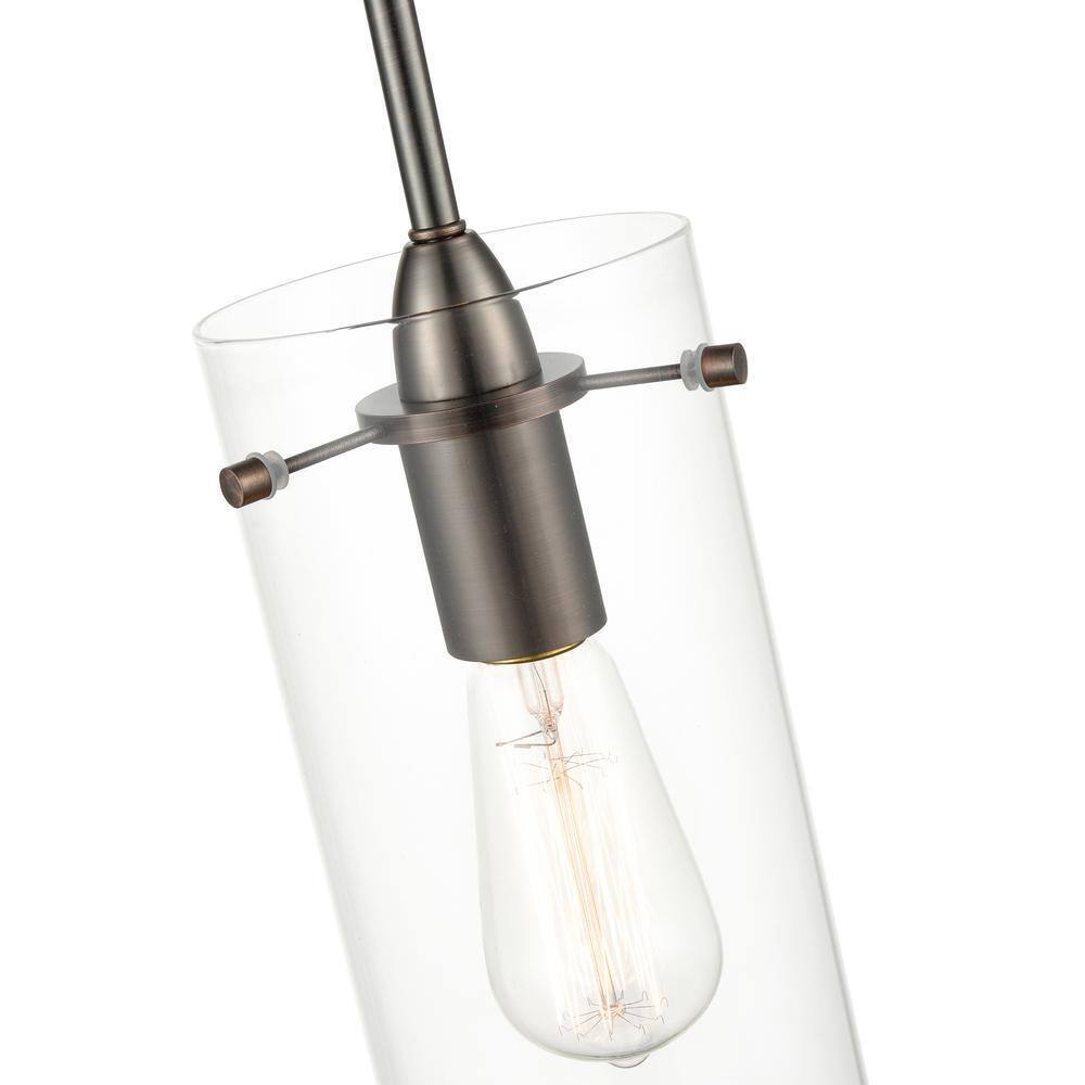 Light Society Montreal 1-Light Modern Bronze Pendant with Clear Glass Shade