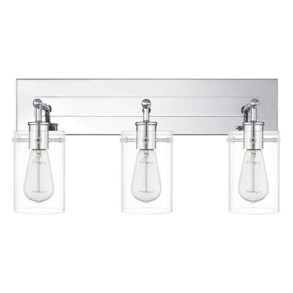 Hampton Bay Regan 21 in. 3-Light Chrome Vanity Light w/ Clear Glass Shades