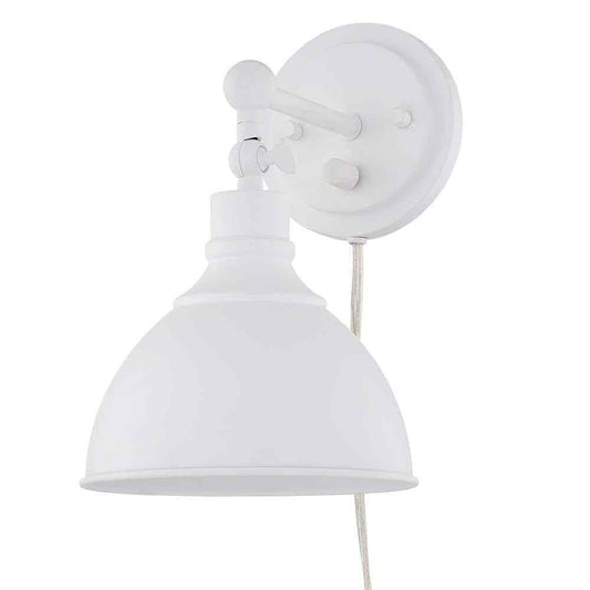 Home Decorators Collection Franklin 1-Light Wired Sconce in Distressed White